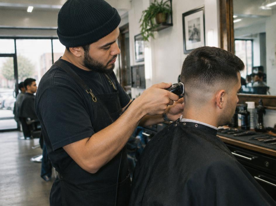 Barbershops professional at work