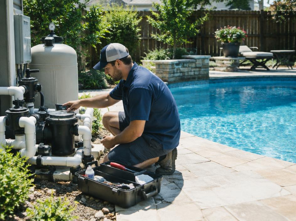 Pools & Outdoor Living professional at work