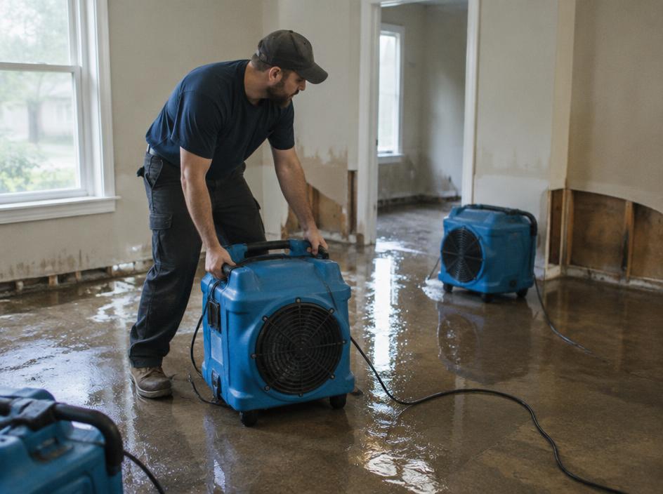 Water Damage Restoration professional at work